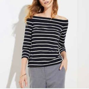 Ann Taylor LOFT Striped Off the shoulder top